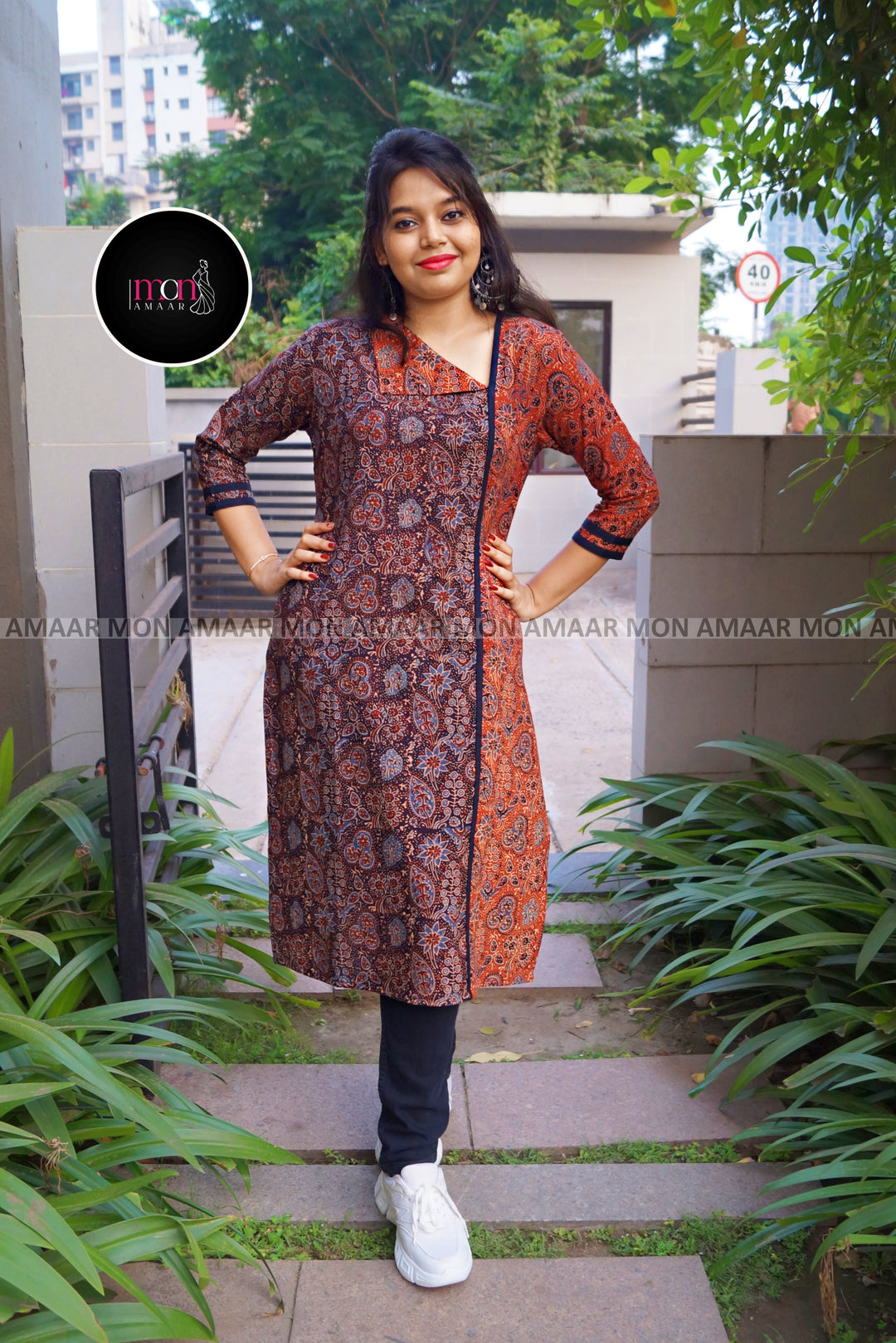 Ajrakh Grace- Sustainable Hand Block Ajrakh Kurti