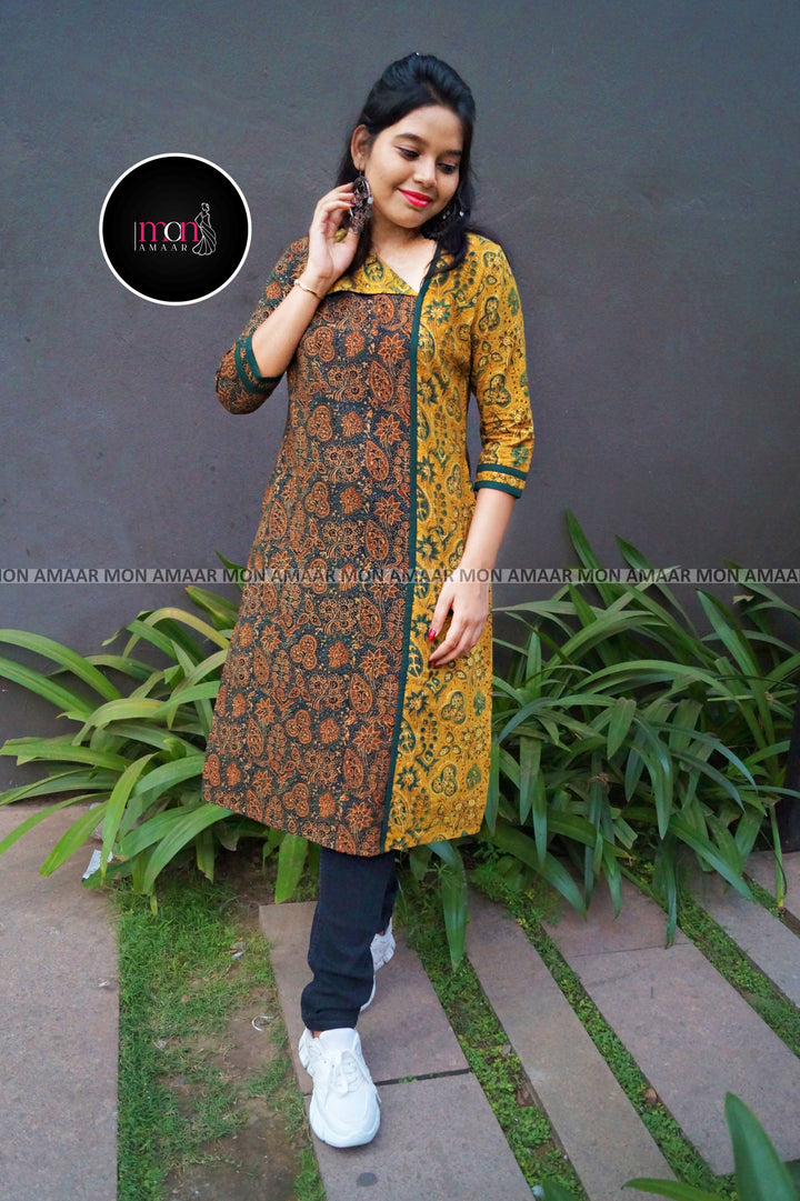 Ajrakh Grace- Sustainable Hand Block Ajrakh Kurti