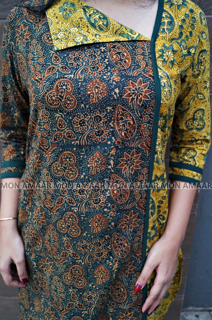 Ajrakh Grace- Sustainable Hand Block Ajrakh Kurti