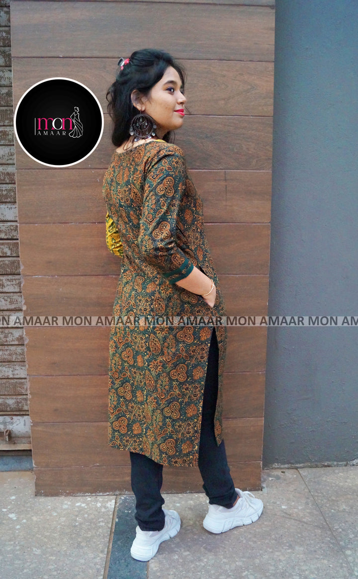 Ajrakh Grace- Sustainable Hand Block Ajrakh Kurti