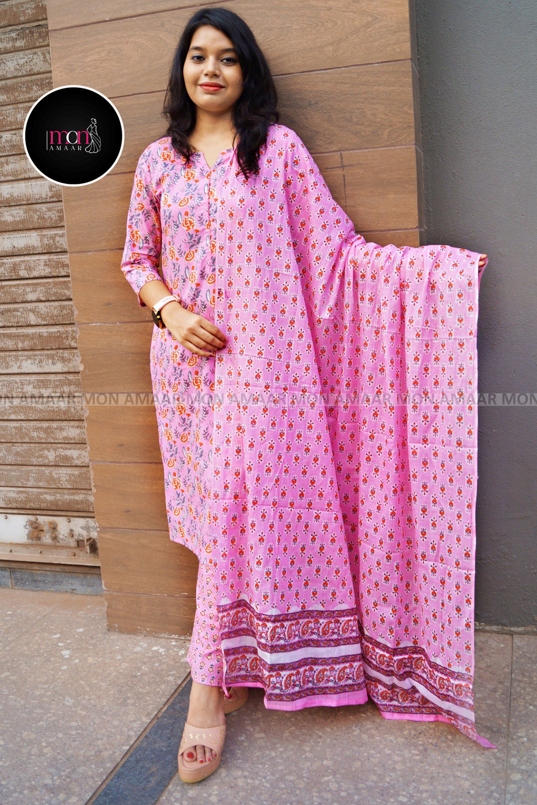 Pretty in Pink- Cotton Kurti Set