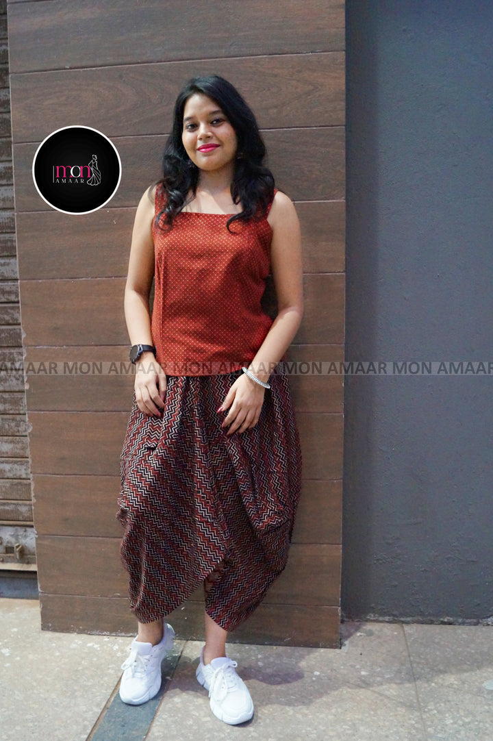 Trending Now - Sustainable Organic Top and Dhoti style Skirt Set