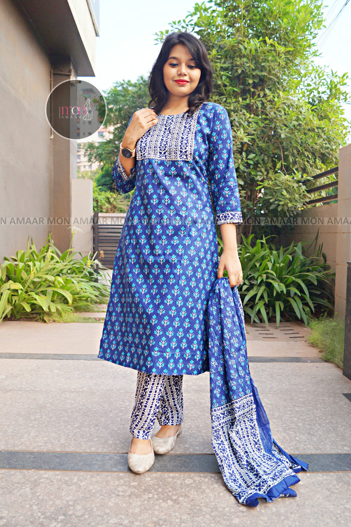 Shine and Glow-Cotton Kurti Set