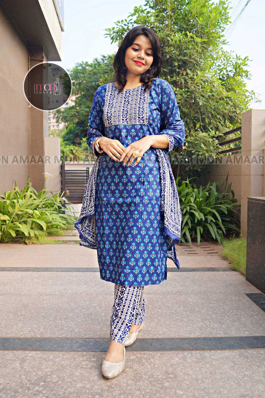 Shine and Glow-Cotton Kurti Set