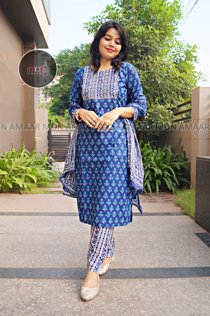 Shine and Glow-Cotton Kurti Set