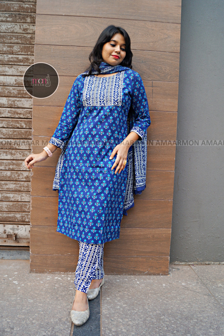Shine and Glow-Cotton Kurti Set