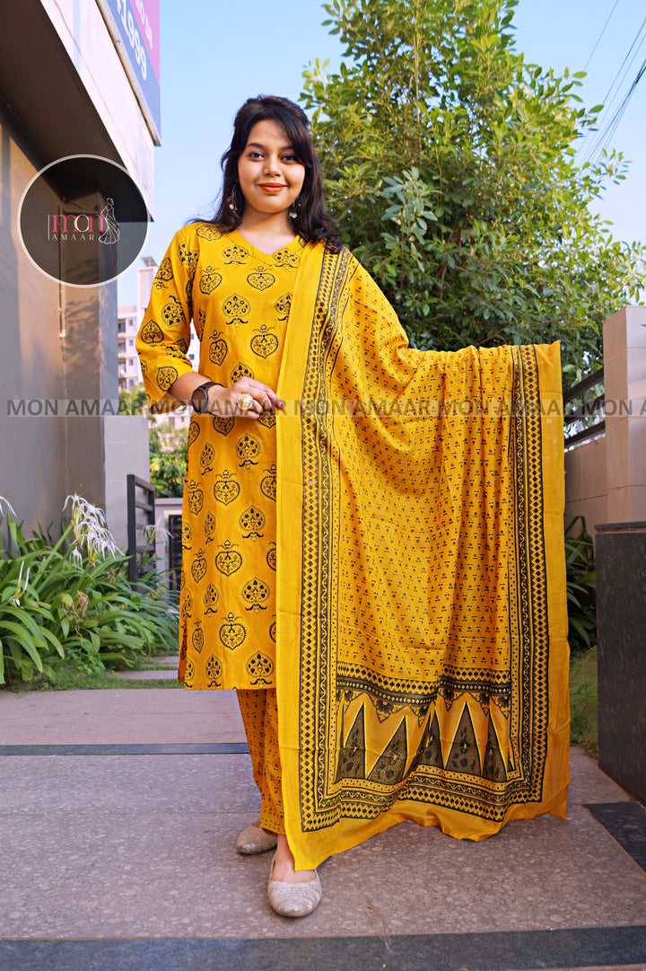 Slightly Heaven-Cotton Kurti Set