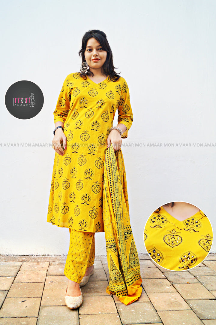 Slightly Heaven-Cotton Kurti Set