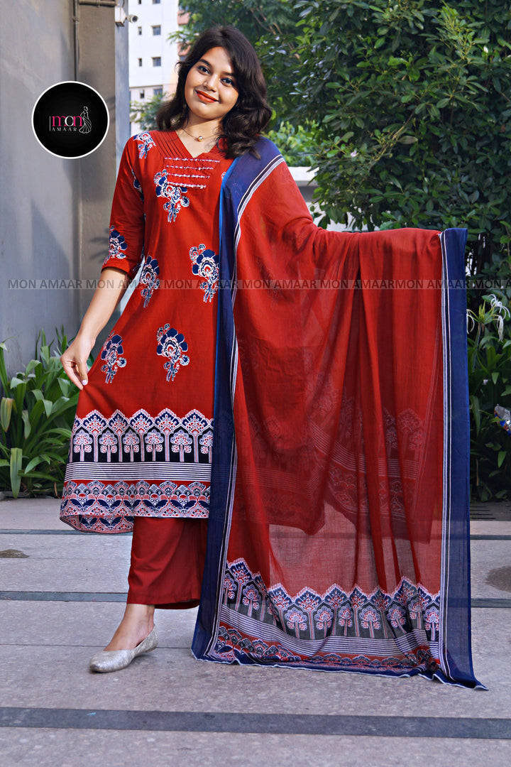 Artistic Sweetness- Cotton Kurti Set