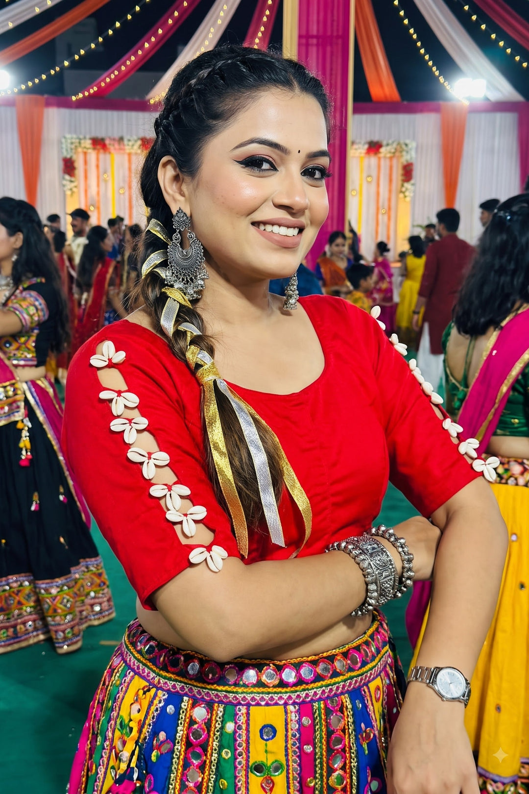 Navrang Cowrie Shell Designer Blouse