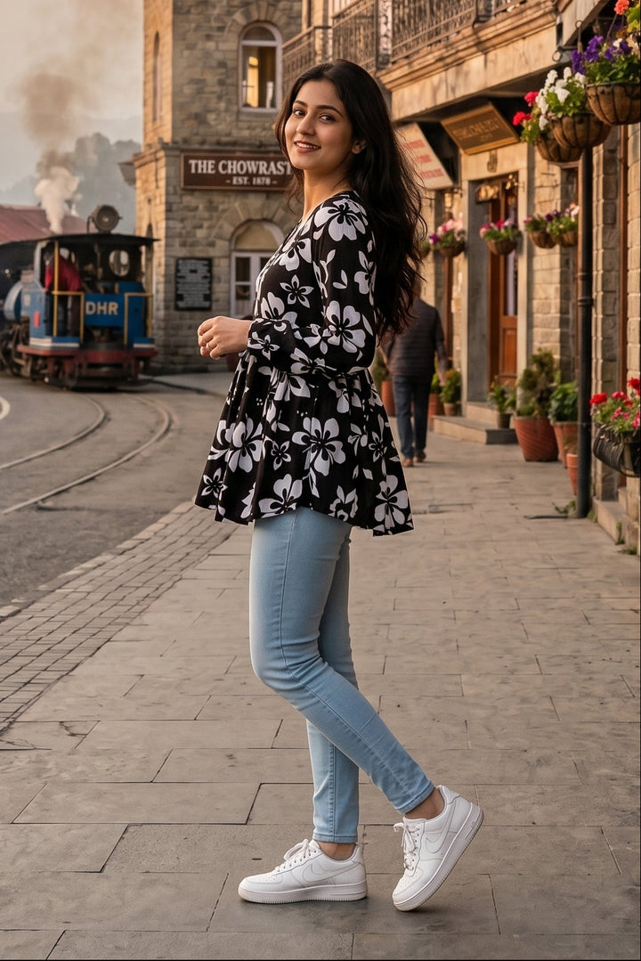 Heart's Embrace Printed Rayon Top