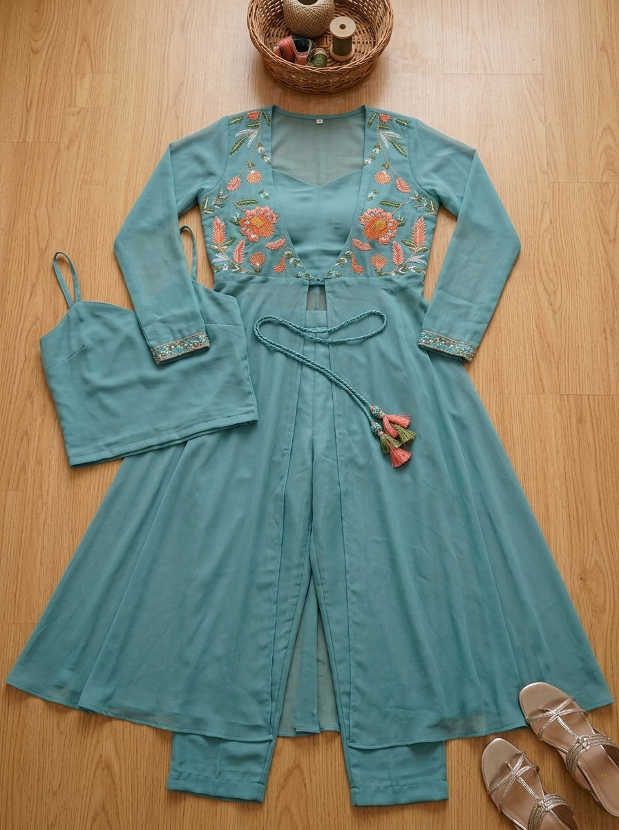 Heavenly Pearl Georgette Co-ord Set