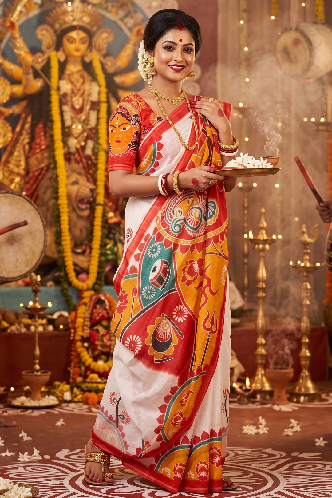 Shakti & Shringar Soft Linen Printed Saree
