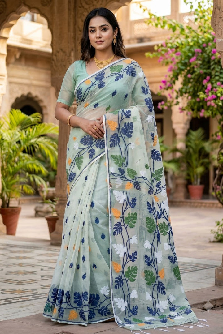 Moner Rong Dhakai Jamdani Saree