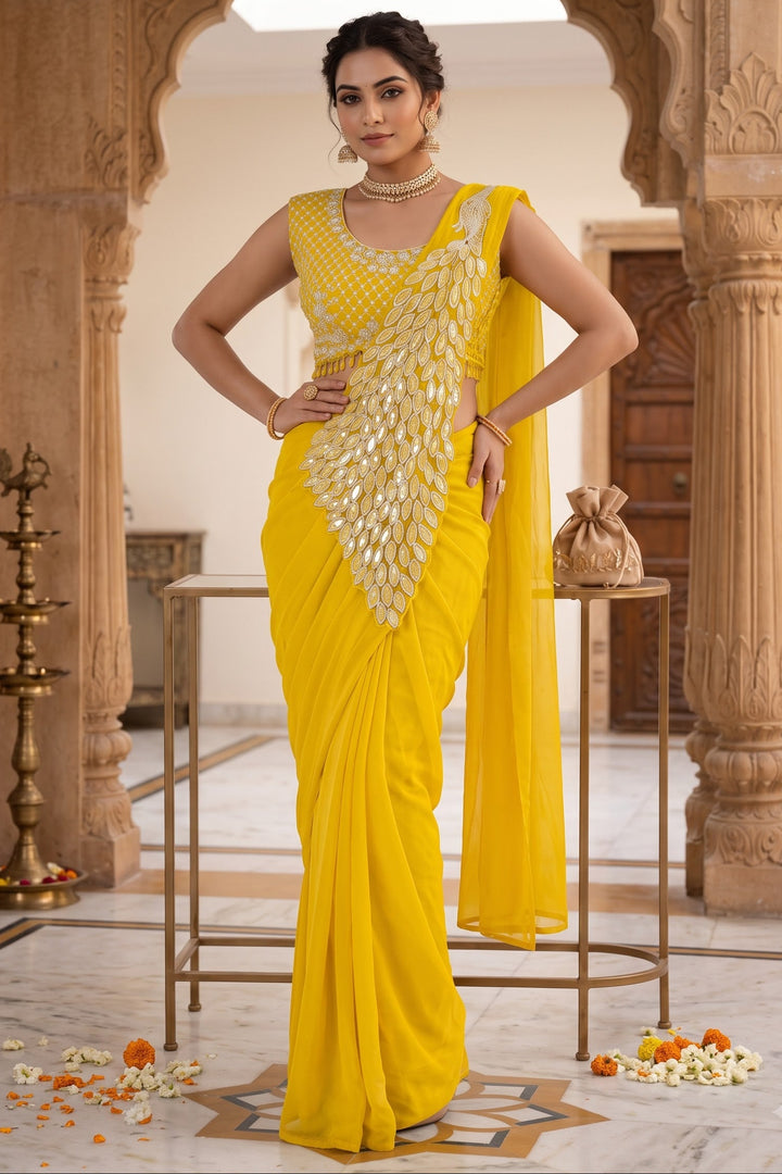 Luxe Afterdark Designer Heavy Georgette Ready-to-Wear Saree