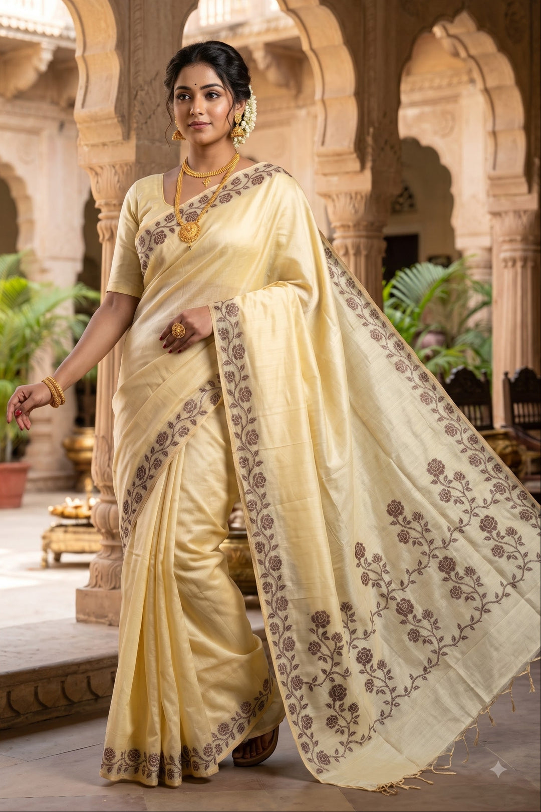kotha koli Semi Tussar Silk Saree