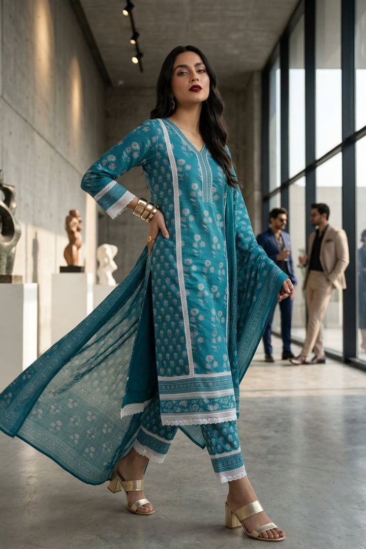 Ethniq Edge Cotton Kurti Set