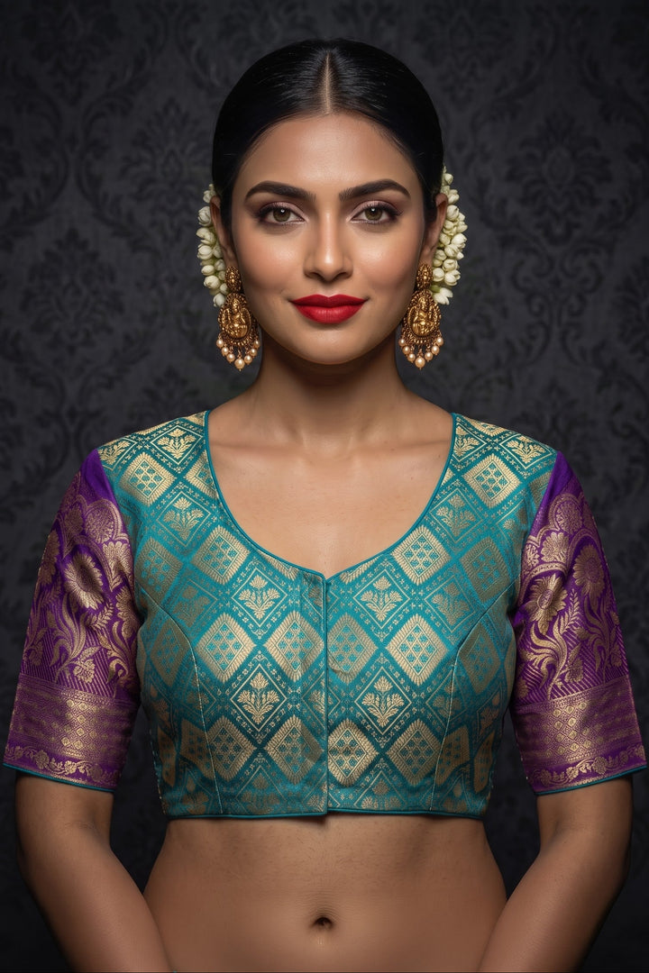 Rajeshwari Grace- Katan Silk Banarasi Zari Woven Designer Blouse