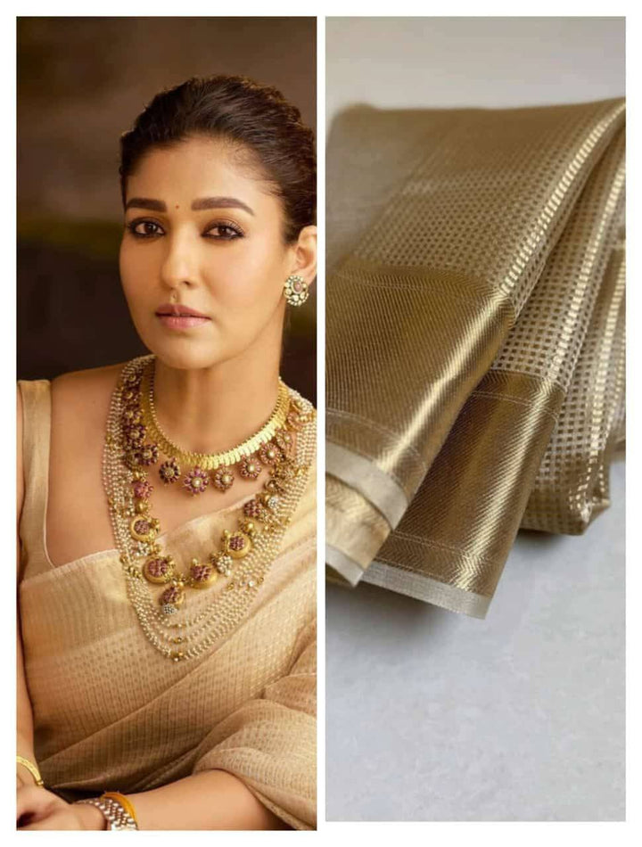 Nayanthara Tissue Silk Saree