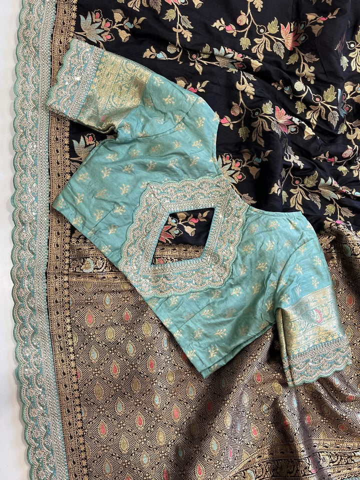 Ready To Go Blouse With Banarasi Saree