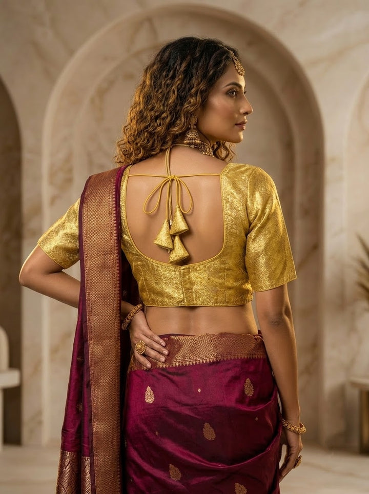 Golden Shine Brocade Blouse
