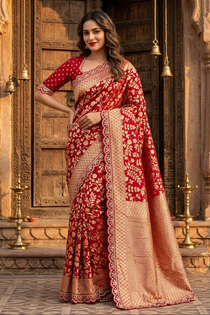 Devotion Drapes Crepe Khaddi Silk Saree