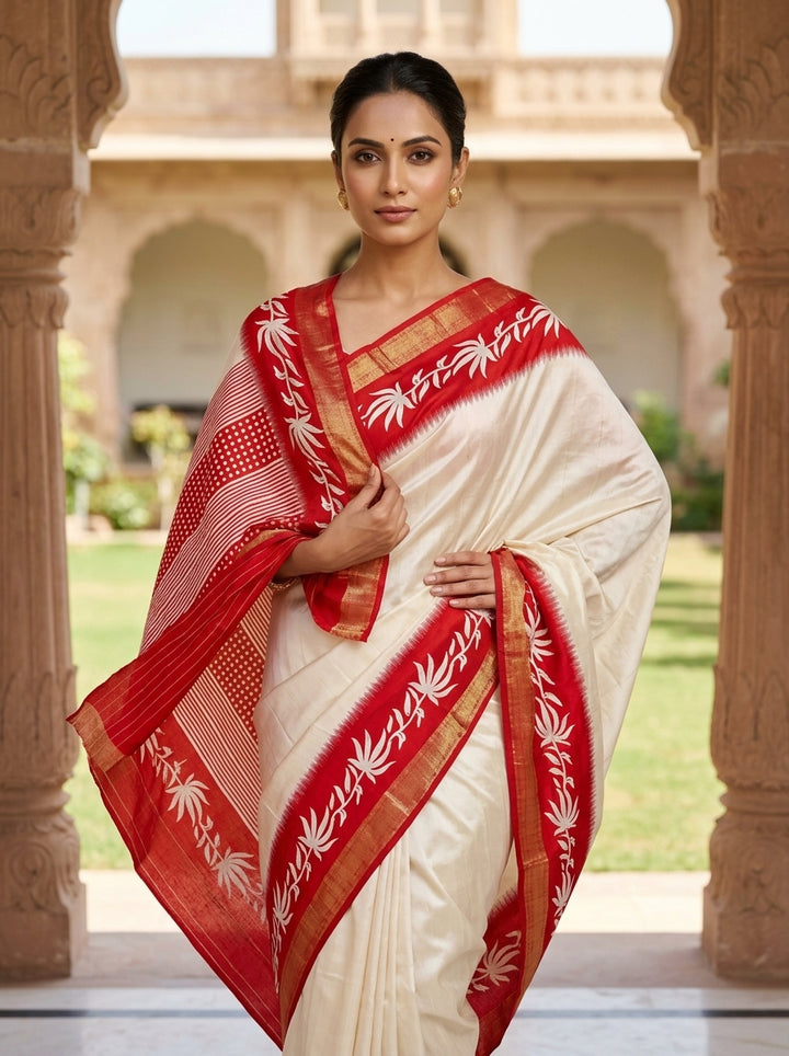 Borshar Gaan Bapta Tussar Silk Saree