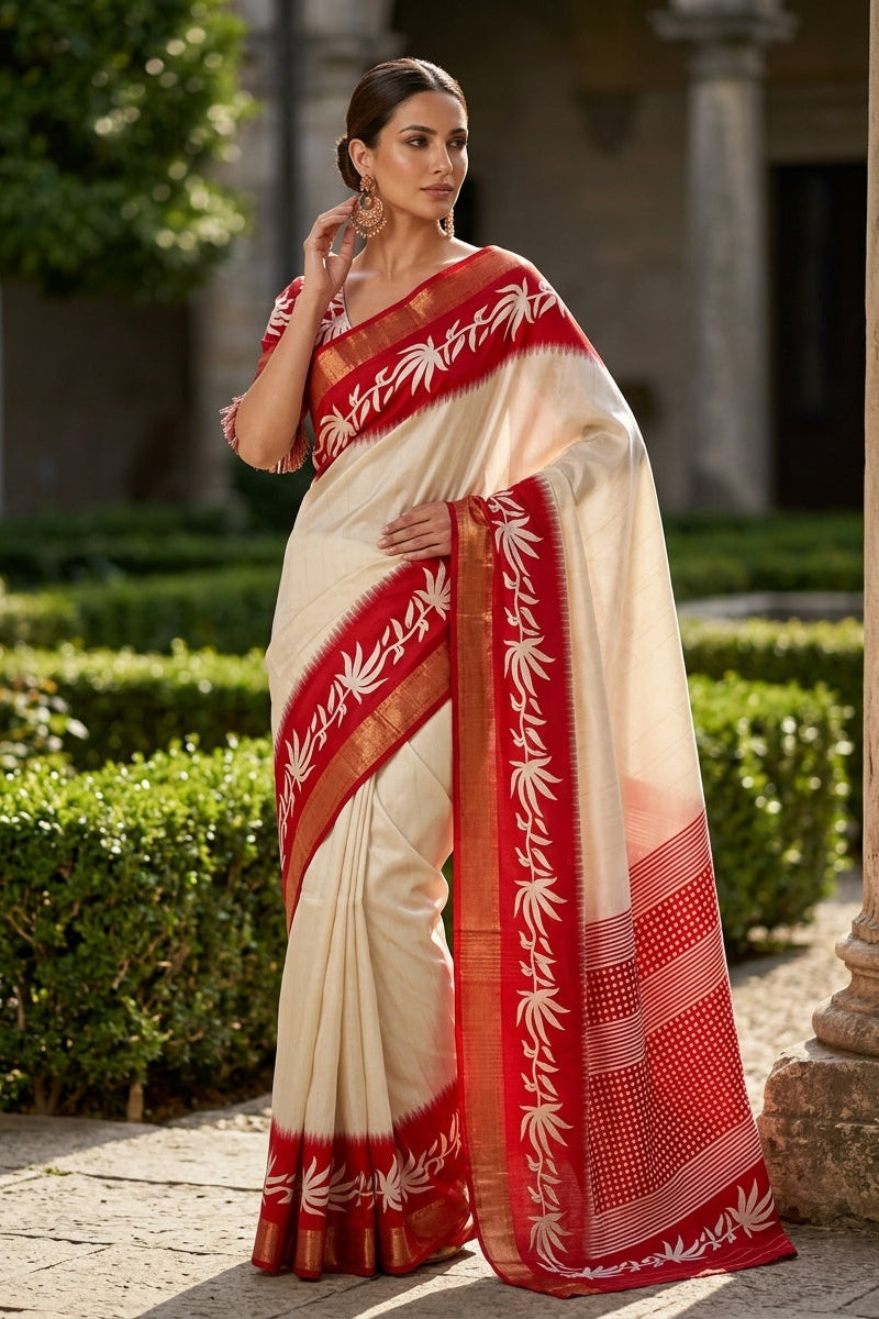 Borshar Gaan Bapta Tussar Silk Saree