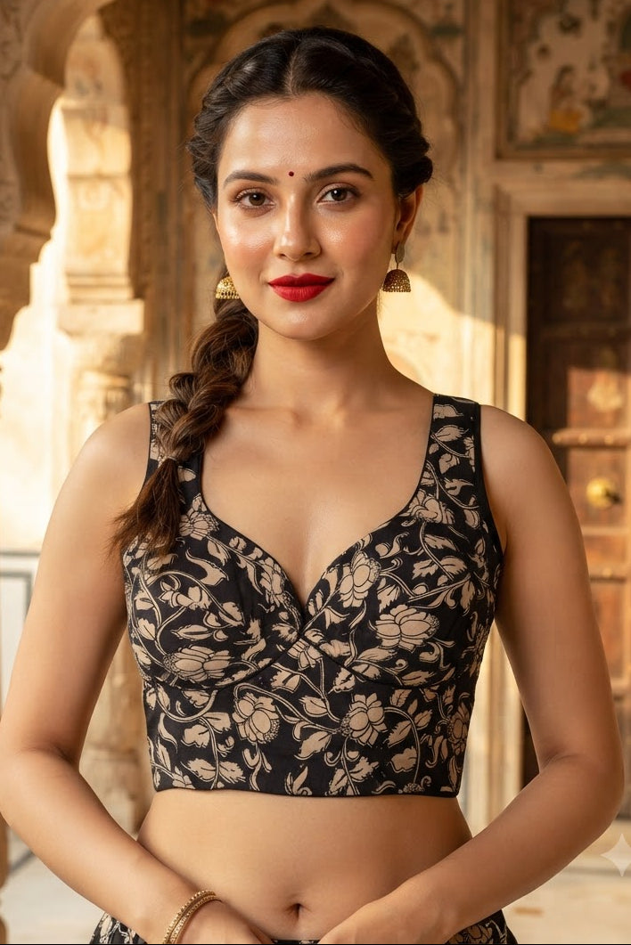 Vintage Charm kalamkari-Designer Blouse