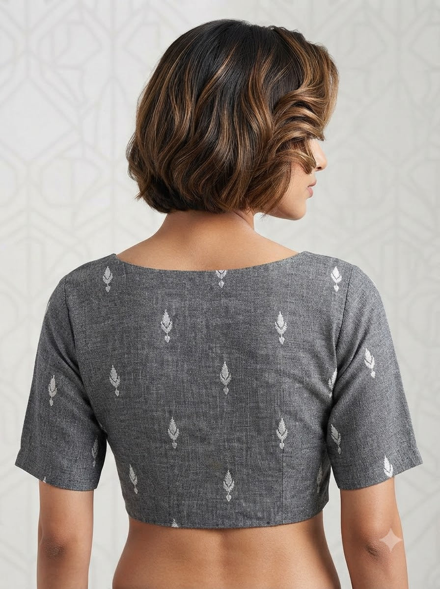 The Graceful Scholar Punjabi Collar Blouse