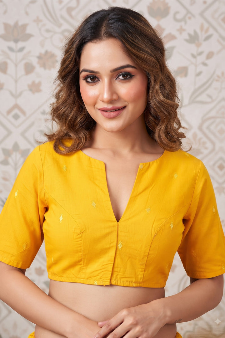 New World Grace – Jamdani Woven Punjabi Collar Blouse