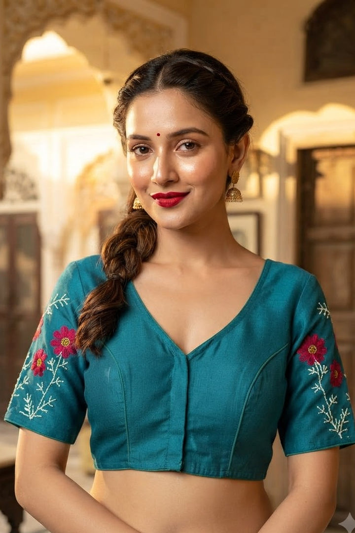 Daisy Enchant Vichitra Silk Blouse