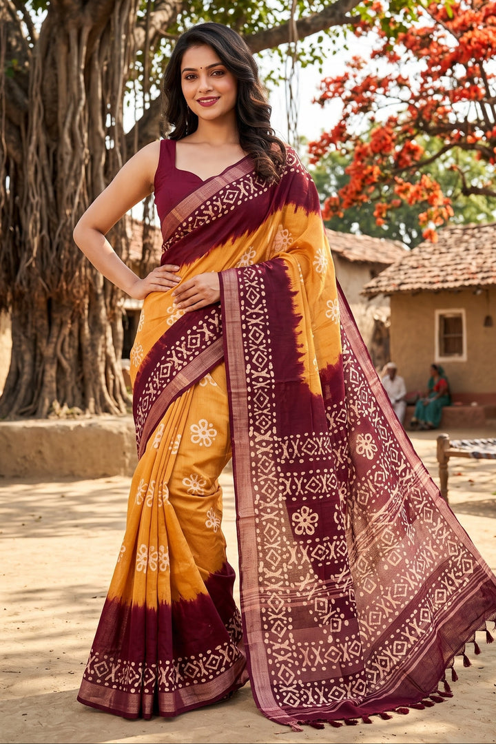 Ronger Porosh (রঙের পরশ) Cotton Linen Saree