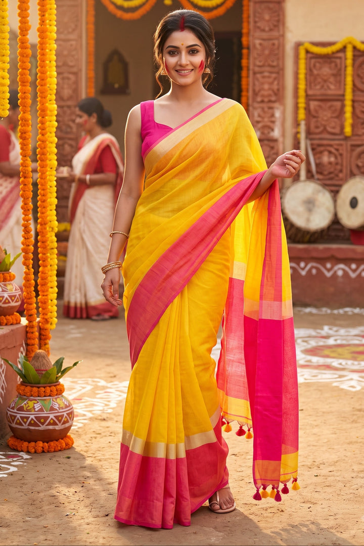 Pure Handwoven Linen Saree