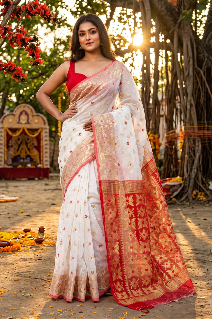 Bibhuti Dhakai Jamdani Saree