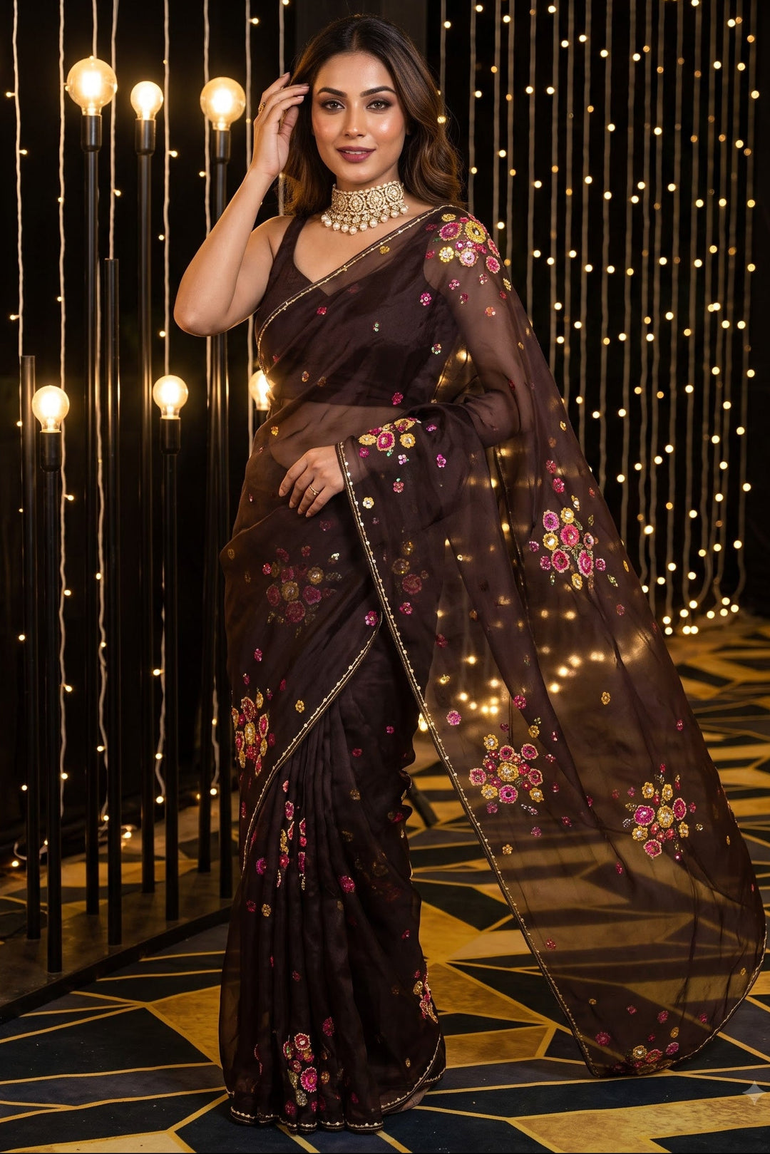 Lustrous Legacy Tabby Organza Saree