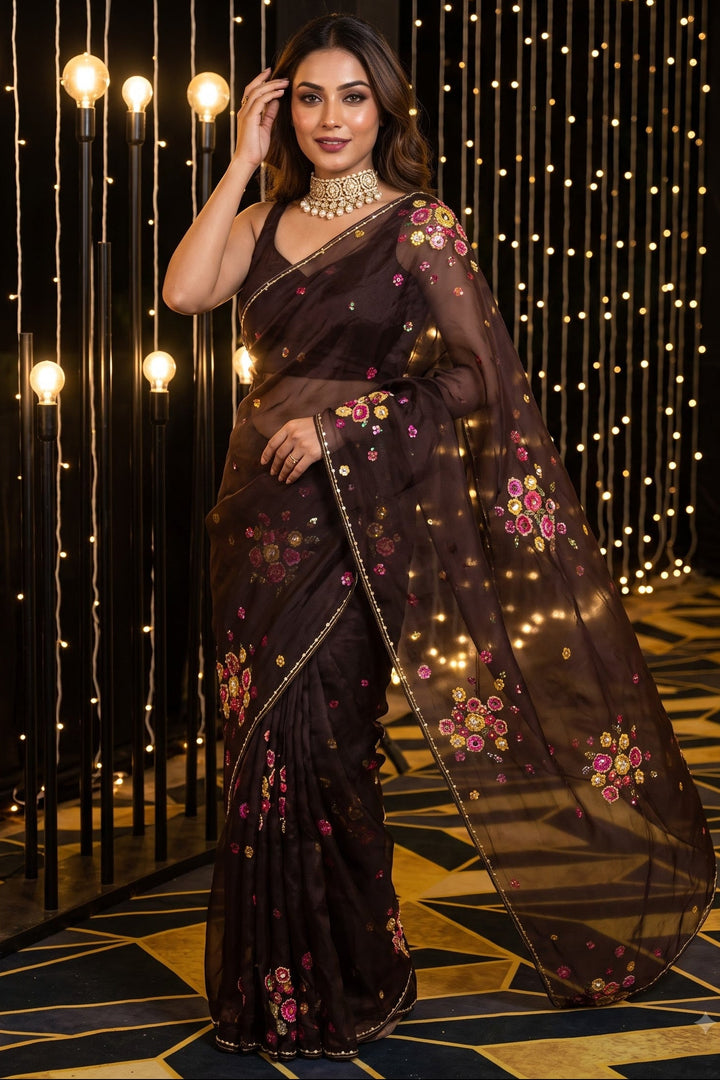 Lustrous Legacy Tabby Organza Saree