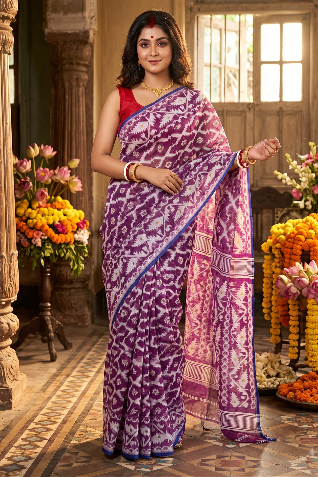 Neel Komol ( নীল কমল )Bengal Jamdani Saree