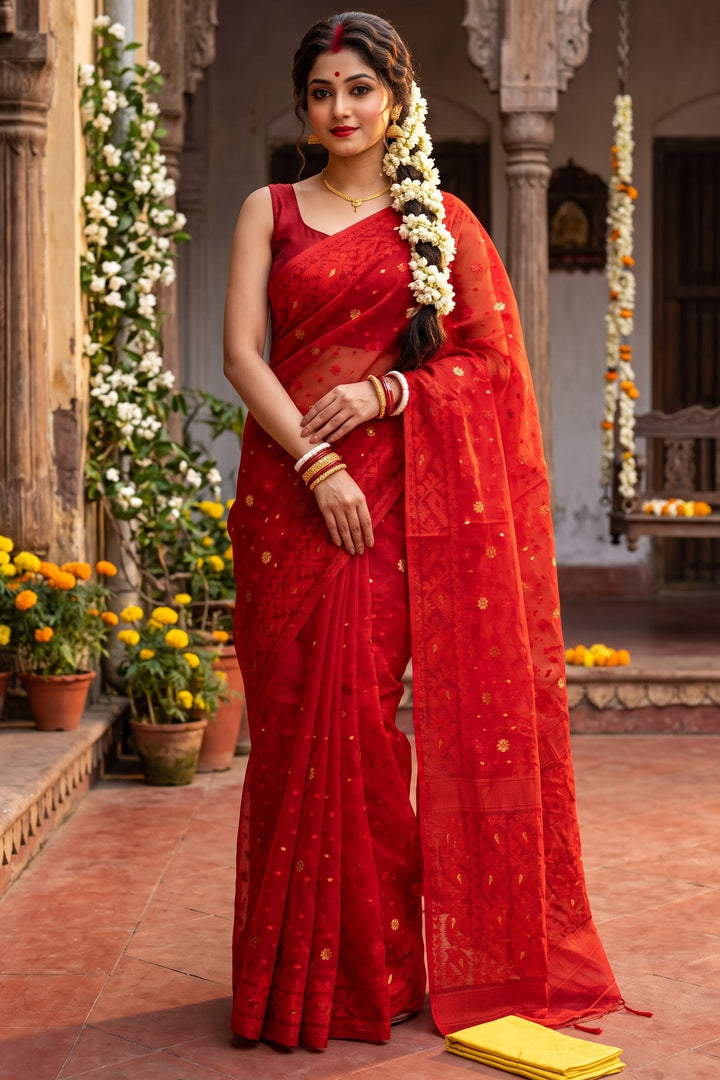 SurTara Dhakai Jamdani Saree