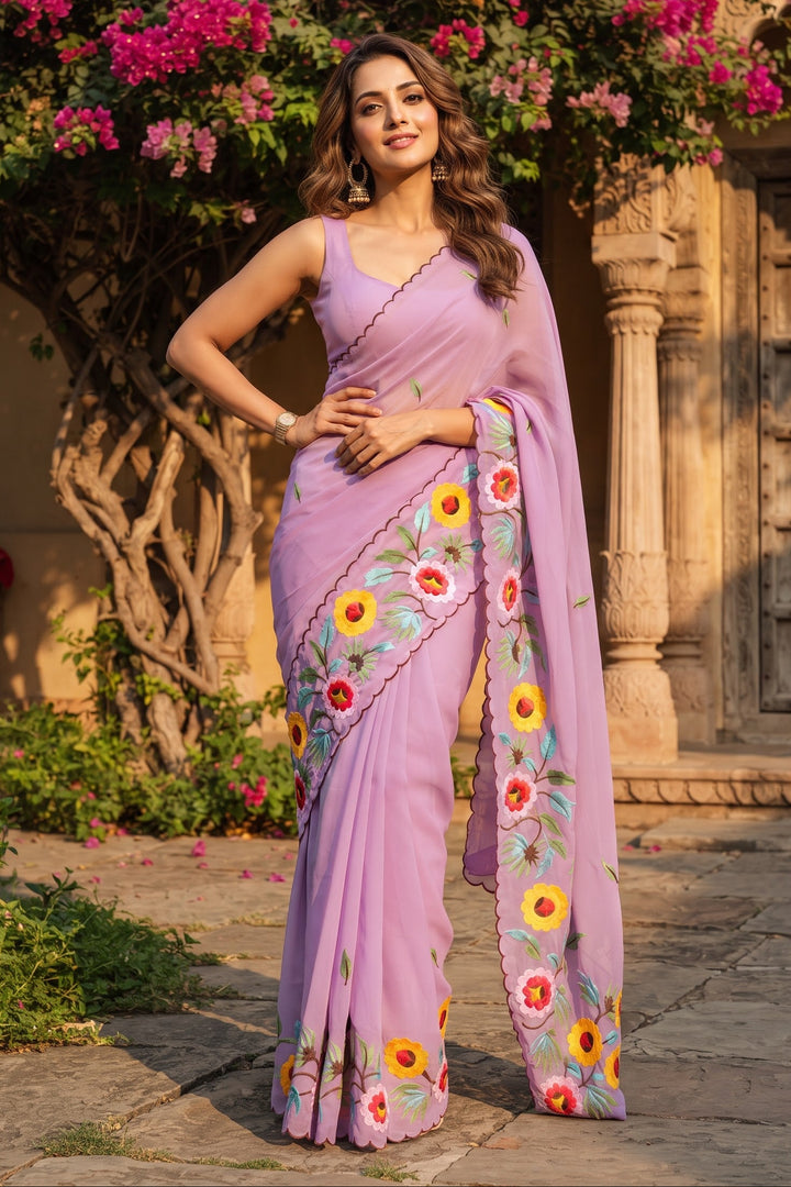 Meadow Sonnet Georgette Designer Saree