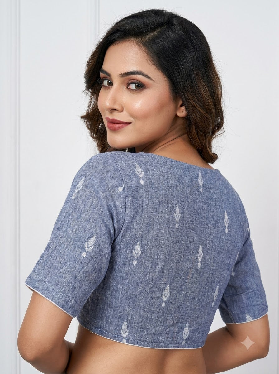 The Graceful Scholar Punjabi Collar Blouse