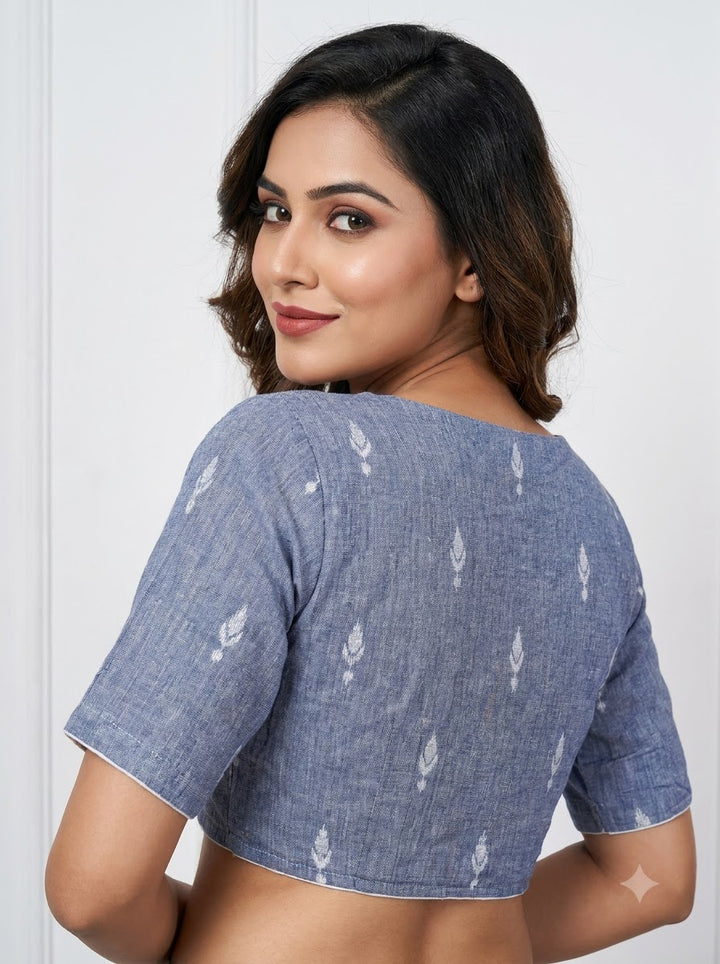The Graceful Scholar Punjabi Collar Blouse