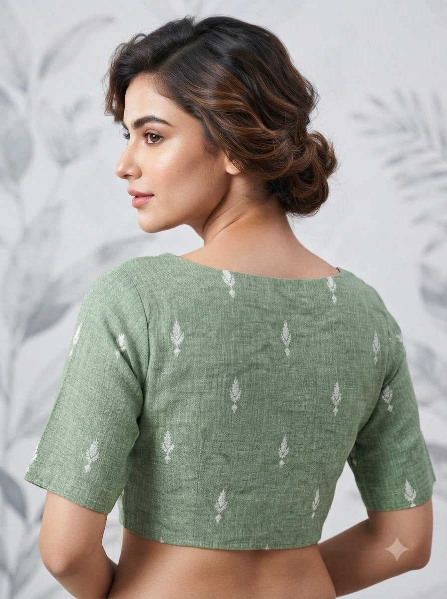 The Graceful Scholar Punjabi Collar Blouse