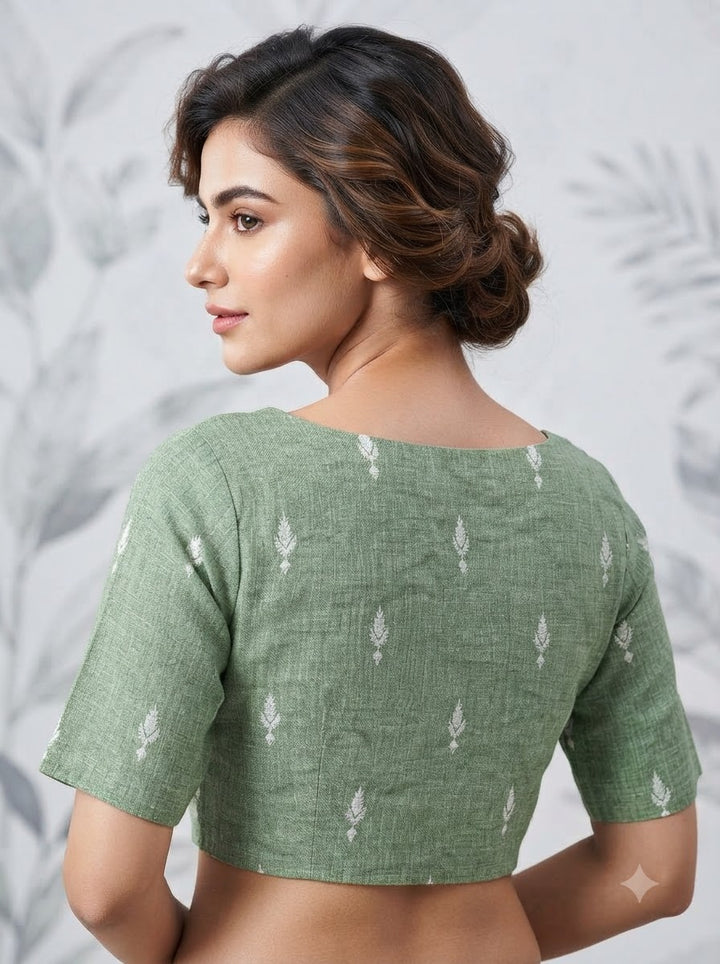 The Graceful Scholar Punjabi Collar Blouse