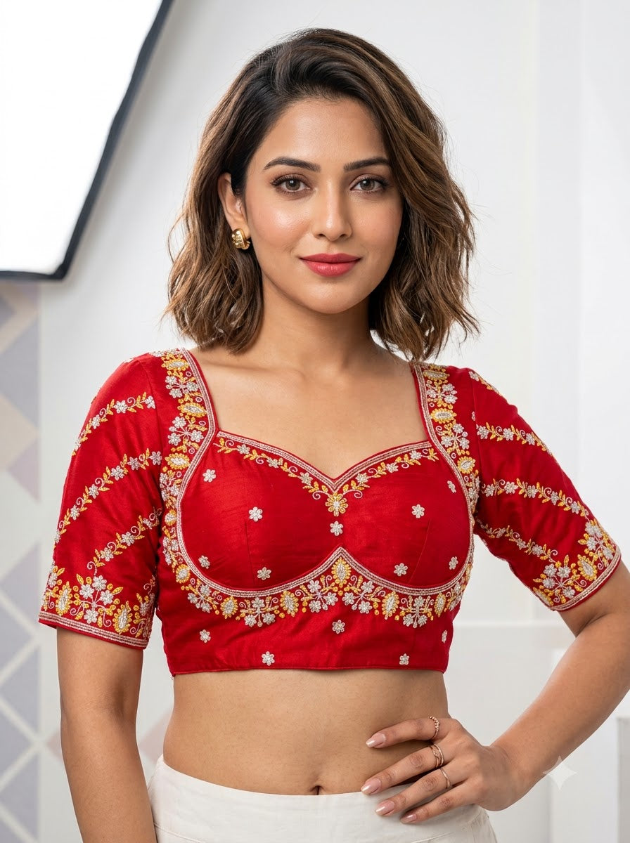 Fashion Fever Vichitra Silk Blouse