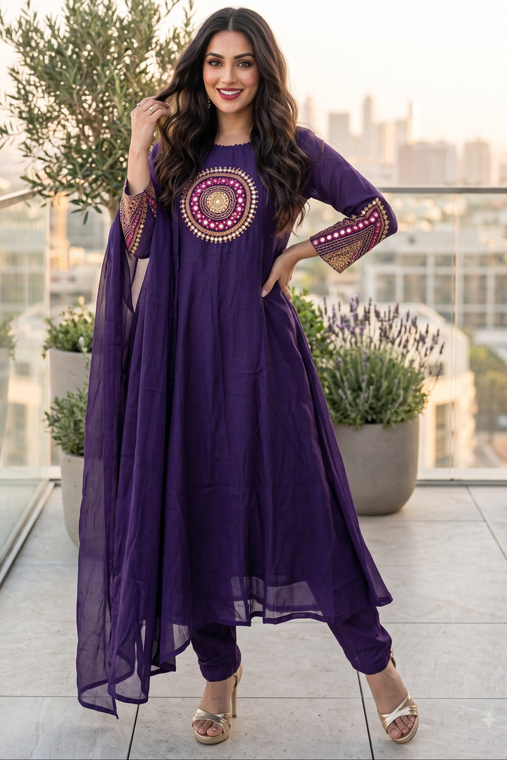 Sky Serenity Cotton Kurti Set