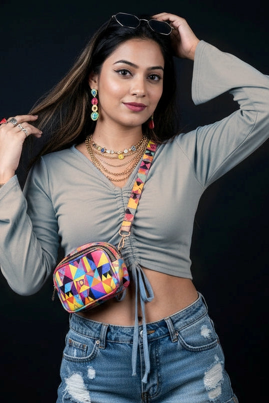 80s Style Crop Western Top