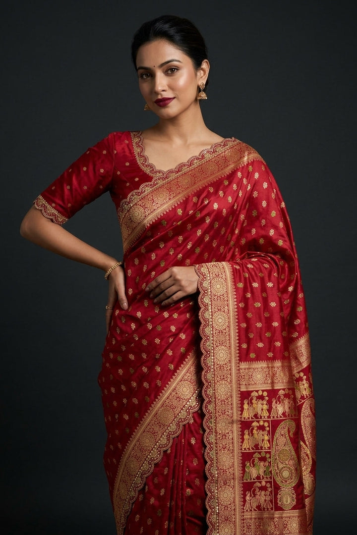 Springs Shade Khaddi Dolla Silk Saree