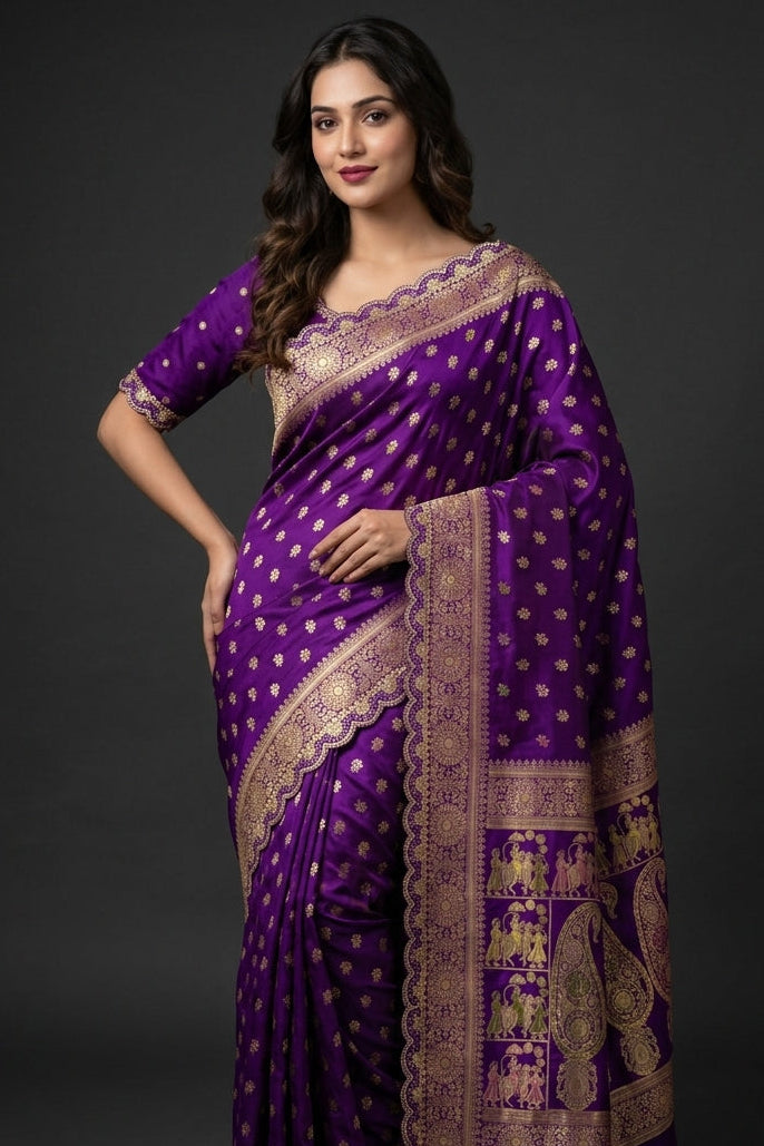 Springs Shade Khaddi Dolla Silk Saree