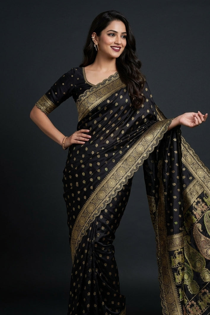 Springs Shade Khaddi Dolla Silk Saree